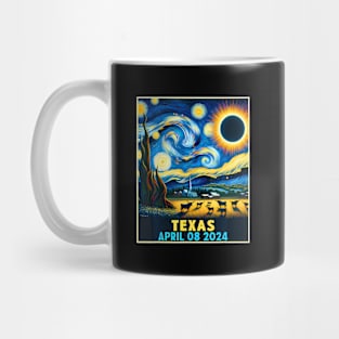 Texas Total Solar Eclipse 2024 Starry Night Mug